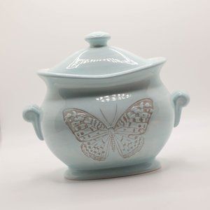 Grasslands Road Ambiance Collection Blue Butterfly Sugar Dish